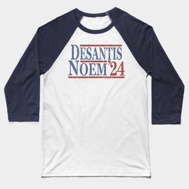 Distressed Ron DeSantis Kristi Noem 2024 Baseball T-Shirt by Etopix
